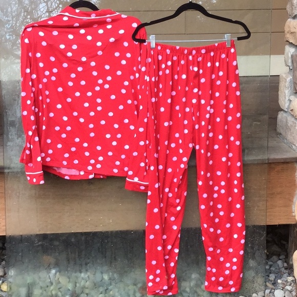 Kate spade pj set polka dots valentine spa Sunday lounge party cowgirl boho chic - Picture 5 of 7